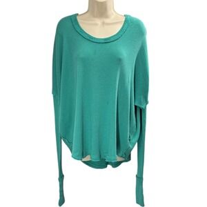 Free People We The Free‎ Oversized Thermal Top Green Size S
